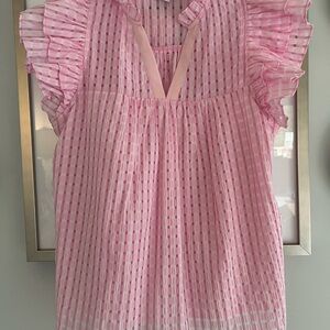 DAVI & DANI Pink Checkered Blouse